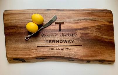 Personalized Wedding Gifts, Anniversary Gifts, Retirement Gifts,Maple Charcuterie Board with Handles