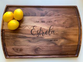 Personalized Wedding Gifts, Anniversary Gifts, Retirement Gifts,Maple Charcuterie Board with Handles